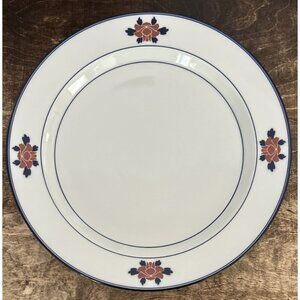 Dansk CAFE LOU Chop Plate 13" Round Platter MADE IN JAPAN White Blue Pink Flower